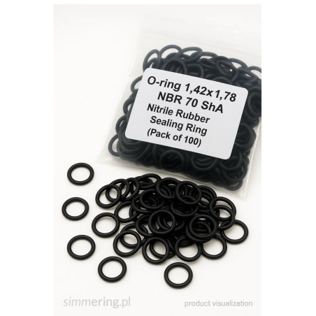 Oring 1,42 × 1,78 mm NBR 70 ShA – zestaw 100 szt.