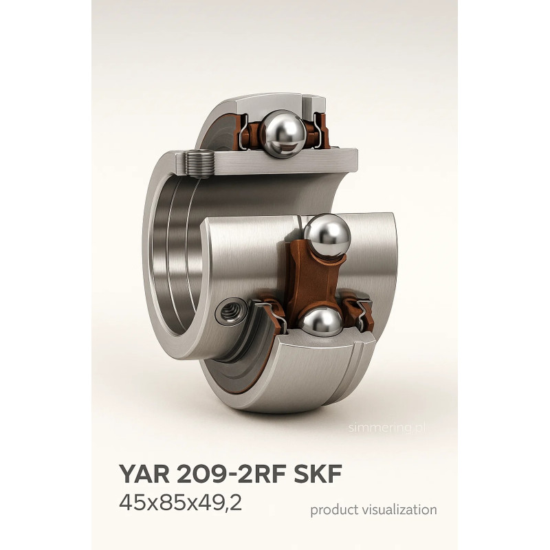 SKF YAR 209‑2RF Insert Bearing 45×85×49.2 mm – Set-Screw Locking