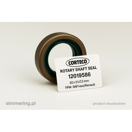 Rotary Shaft Seal CORTECO 12019586 FPM B1BAX7 Oil Seal 20x31x7,3 - DAF, IVECO, RENAULT TRUCKS