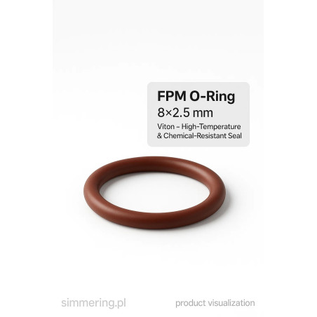 Oring FPM 8 × 2,5 mm – uszczelka Viton odporna na temperaturę i chemikalia