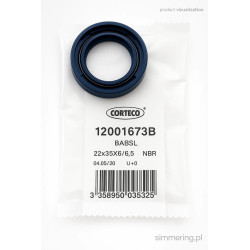 Uszczelniacz CORTECO 12001673 NBR BABSL Simmerring 22x35x6/6,5 Pierścień uszczelniający z wargą przeciwpyłową