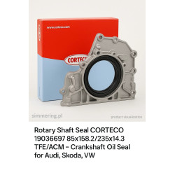 Rotary Shaft Seal CORTECO 19036697 85x158.2/235x14.3 TFE/ACM – Crankshaft Oil Seal for Audi, Skoda, VW