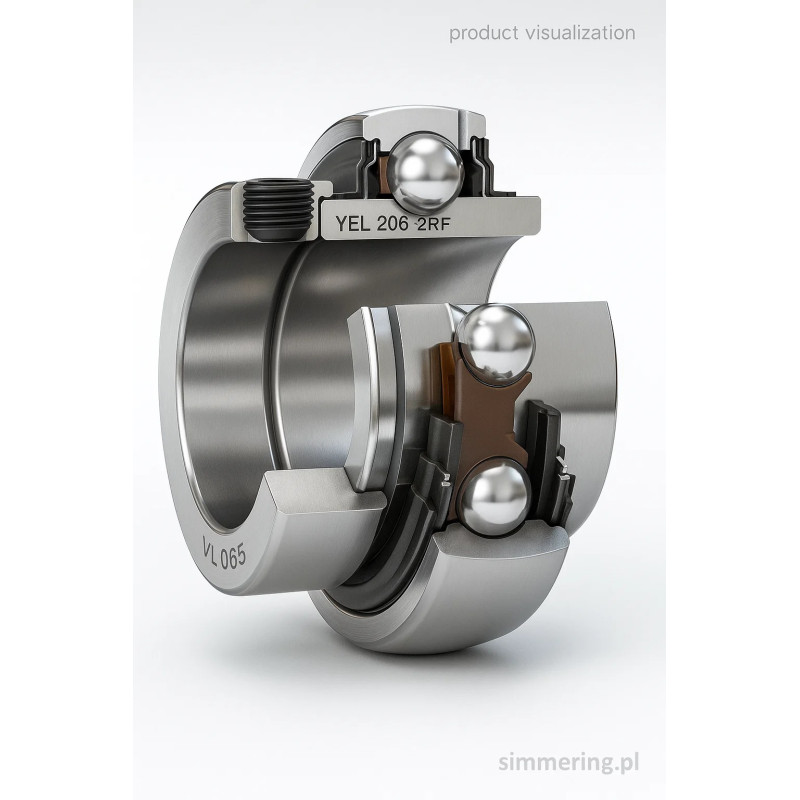 YEL 206 2RF VL065 SKF 30x62x48,4 Łożysko Samonastawne
