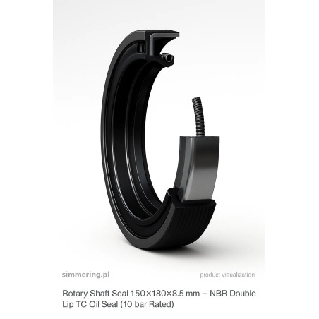 Rotary Shaft Seal 150×180×8.5 mm – NBR Double Lip TC Oil Seal (10 bar Rated)