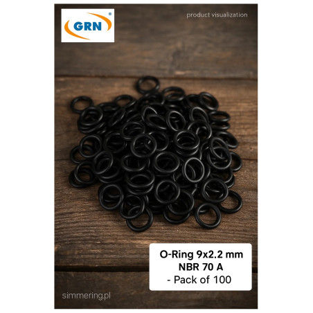 Oring 9×2,2 mm NBR 70 ShA – komplet 100 sztuk