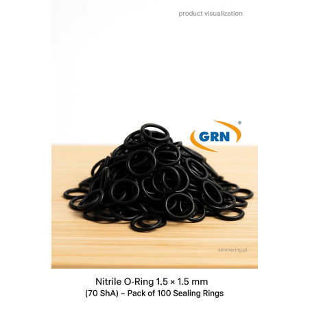 Nitrile O-Ring 1.5 × 1.5 mm (70 ShA) – Pack of 100 Sealing Rings