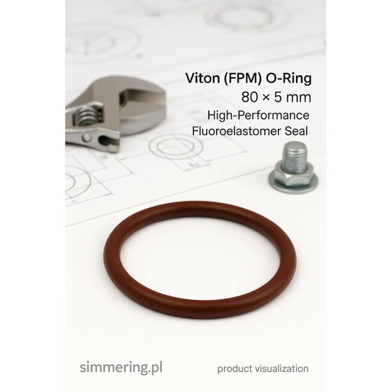 Oring FPM 80 × 5 mm (Viton) — pierścień uszczelniający