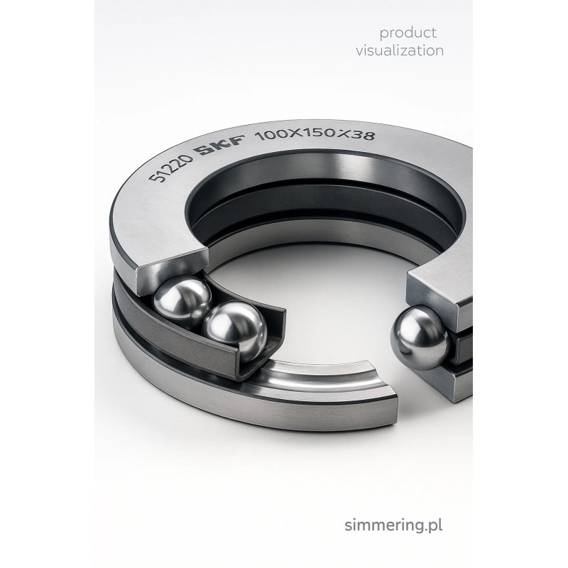 SKF 51220 Łożysko oporowe wzdłużne 100x150x38 mm