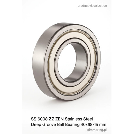 SS 6008 ZZ ZEN – łożysko kulkowe zwykłe nierdzewne 40×68×15 mm
