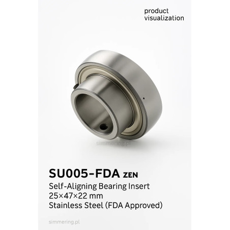 SU005-FDA ZEN Self-Aligning Bearing Insert 25×47×22 mm Stainless Steel (FDA Approved)