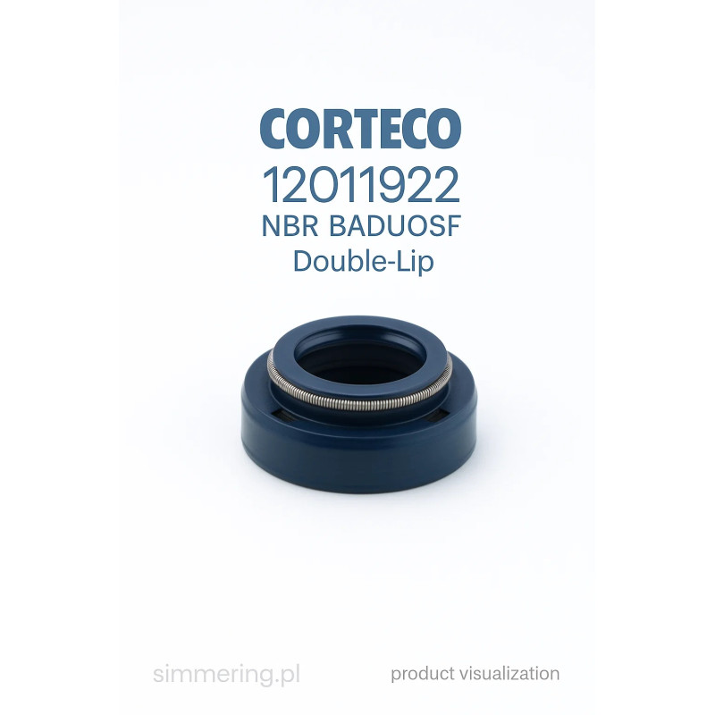 Uszczelniacz CORTECO 12011922 NBR BADUOSF Simmerring 10x18x5/8 – dwuwargowy, odporny na olej
