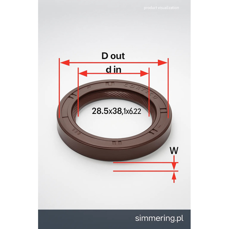 Uszczelniacz CORTECO 12011490 NBR BAB Simmerring 28,5x38,1x6,22