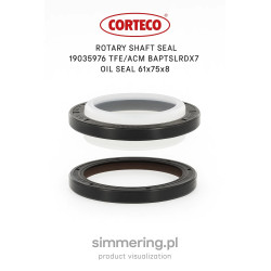Rotary Shaft Seal CORTECO 19035976 TFE/ACM BAPTSLRDX7 Oil Seal 61x75x8