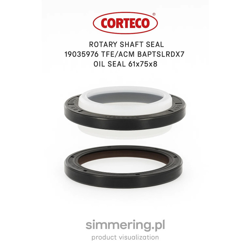 Rotary Shaft Seal CORTECO 19035976 TFE/ACM BAPTSLRDX7 Oil Seal 61x75x8