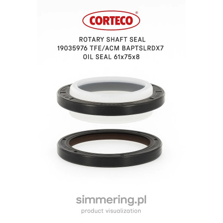 Rotary Shaft Seal CORTECO 19035976 TFE/ACM BAPTSLRDX7 Oil Seal 61x75x8