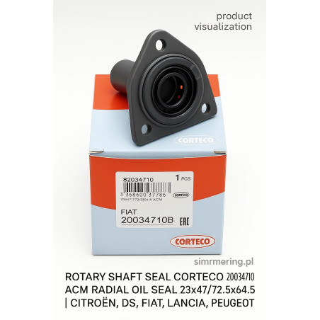 Rotary Shaft Seal CORTECO 20034710 ACM Radial Oil Seal 23x47/72.5x64.5 | CITROËN, DS, FIAT, LANCIA, PEUGEOT