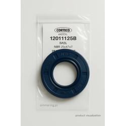 Radial Oil Seal CORTECO 12011125 BASL NBR 25x47x7 | Rotary Shaft Seal with Dust Lip | Industrial & Automotive