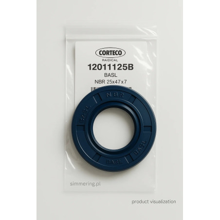 Radial Oil Seal CORTECO 12011125 BASL NBR 25x47x7 | Rotary Shaft Seal with Dust Lip | Industrial & Automotive