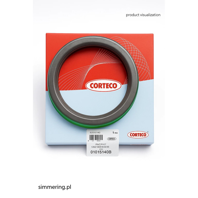 Rotary Shaft Seal CORTECO® 01015140 FPM RWDR-K7 125x160x15.5/20 – Cassette-Type Radial Oil Seal for Wheel Hubs