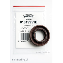 Uszczelniacz CORTECO 01019951 FPM BABDUO 17x30x7 Simmerring wału – DEUTZ-FAHR, MASSEY FERGUSON, NEW HOLLAND