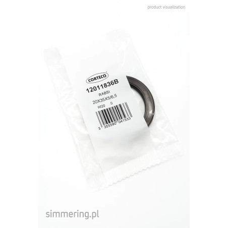 Radial Oil Seal CORTECO 12011836 FPM BABSL 20x35x6/6.5 - Rotary Shaft Seal for CAGIVA 28957 and MOTO GUZZI 904020370