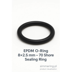 O-ring EPDM 8×2,5 mm – uszczelka pierścieniowa EPDM 70 Shore