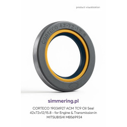 CORTECO 19034927 ACM TC9 Oil Seal 42x72x12/15.8 – for Engine & Transmission in MITSUBISHI MB569924