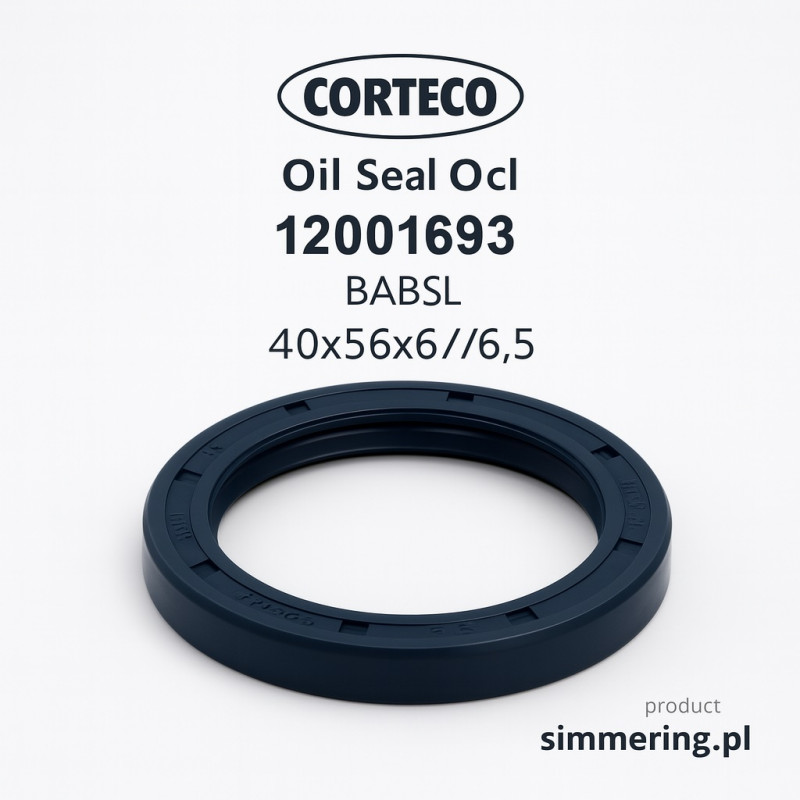 Rotary Shaft Seal CORTECO® 12001693 NBR BABSL Oil Seal 40x56x6/6.5 with Dust Lip
