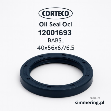 Uszczelniacz CORTECO 12001693 NBR BABSL Simmerring 40x56x6/6,5 Pierścień Uszczelniający z Wargą Przeciwpyłową
