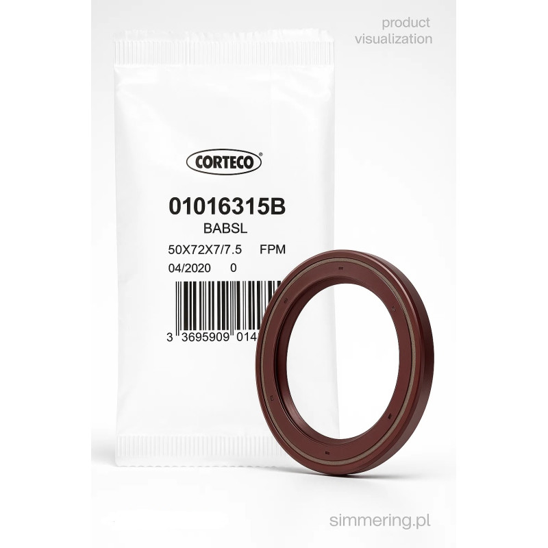 CORTECO Rotary Shaft Seal 01016315 FPM BABSL Oil Seal 50x72x7/7.5