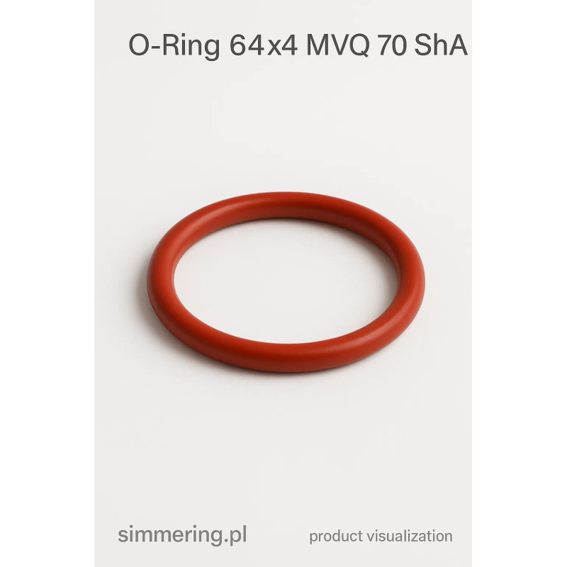Oring 64x4 MVQ 70 ShA – silikonowy O-ring, uszczelka wysokotemperaturowa simmering.pl