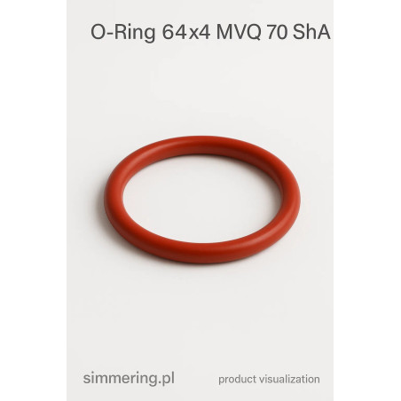 Oring 64x4 MVQ 70 ShA – silikonowy O-ring, uszczelka wysokotemperaturowa simmering.pl