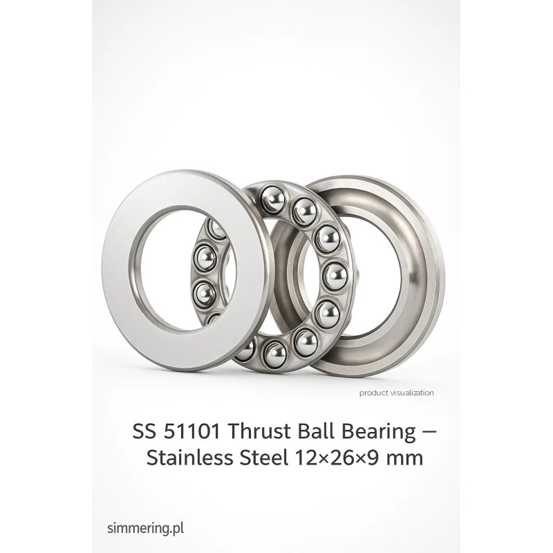 SS 51101 thrust ball bearing 12x26x9 mm stainless steel – simmering.pl