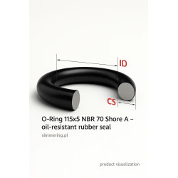 O-Ring 115x5 NBR 70 Shore A – oil-resistant rubber sealing ring for hydraulic and automotive use | AI-Powered Review