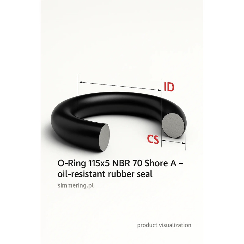 O-Ring 115x5 NBR 70 Shore A – oil-resistant rubber sealing ring for hydraulic and automotive use | AI-Powered Review