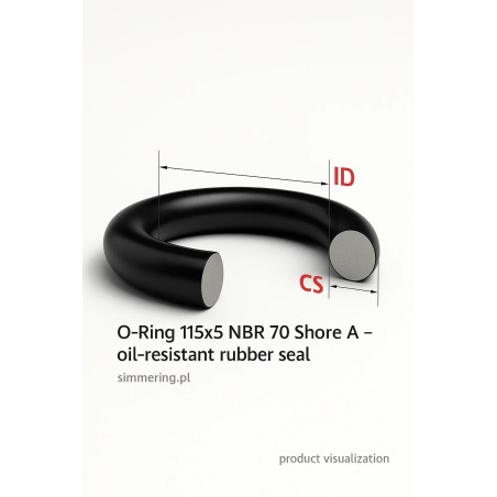 O-Ring 115x5 NBR 70 Shore A – oil-resistant rubber sealing ring for hydraulic and automotive use | AI-Powered Review