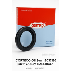 CORTECO 19037196 oil seal 53x71x7 ACM BASLRDX7 – Simmerring shaft seal for BMW and ZF automatic transmission