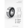 Łożysko kulkowe zwykłe 6002 2RS 15x32x9 uszczelnione obustronnie