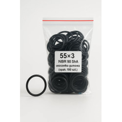 Oring 55x3 NBR 90 ShA – nitrile rubber sealing ring, oil and fuel resistant, bulk pack of 100 pcs, in stock Lublin, 24h shipping
