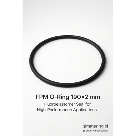 Oring FPM 190x2 mm – uszczelka fluorowa odporna na wysoką temperaturę, chemikalia i paliwa