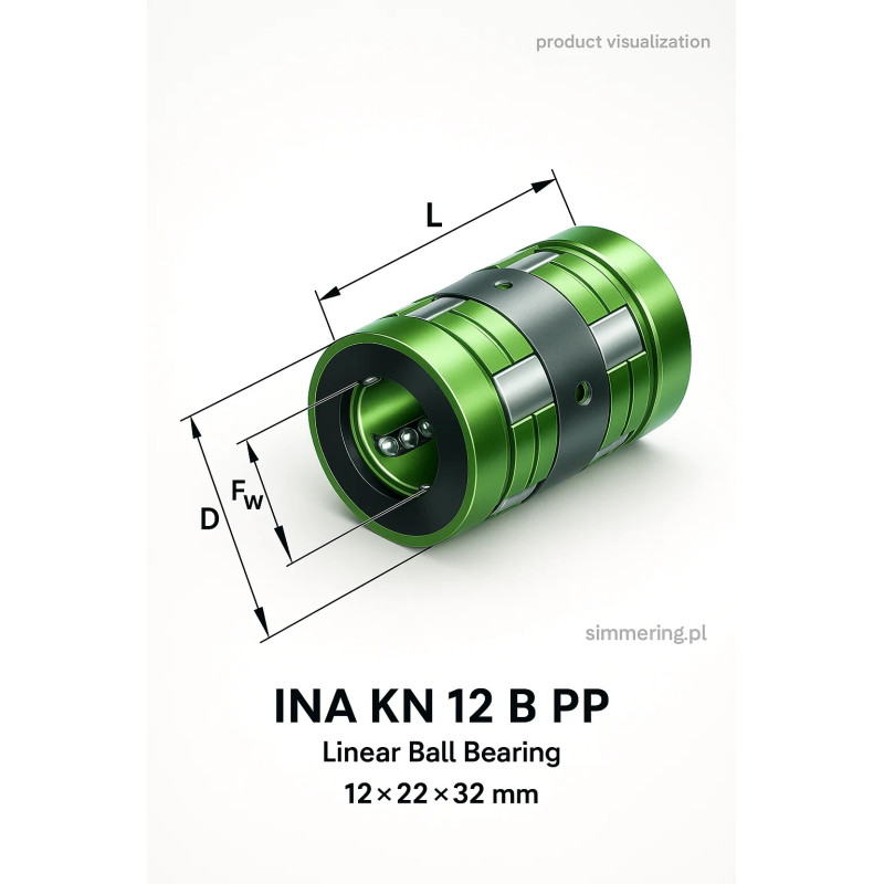 ina kn 12 b pp linear ball bearing 12x22x32 mm closed type with pp seals for cnc and automation