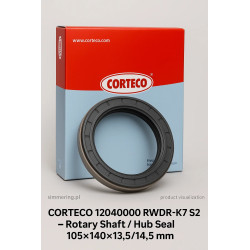 Rotary Shaft Seal CORTECO 12040000 RWDR-K7 S2 105x140x13.5/14.5 FPM/NBR for MAN 81965030171 – high-performance oil seal