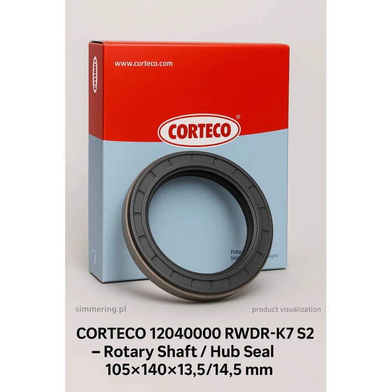 Rotary Shaft Seal CORTECO 12040000 RWDR-K7 S2 105x140x13.5/14.5 FPM/NBR for MAN 81965030171 – high-performance oil seal