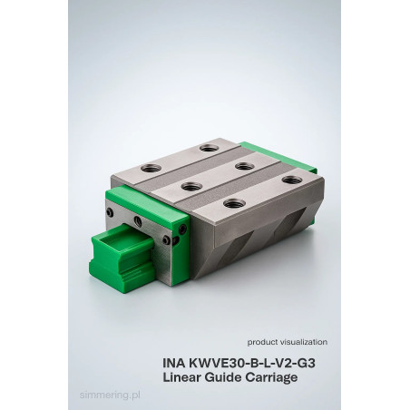 INA KWVE30-B-L-V2-G3 linear guide carriage with flange mount, long design, preload V2 and precision class G3 for CNC