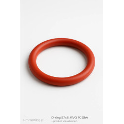 O-Ring 57×6 MVQ 70 ShA – silicone sealing ring resistant to high temperature, ozone and aging for industrial applications