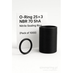 O-Ring 25×3 NBR 70 ShA – Nitrile Sealing Ring (Pack of 1000)