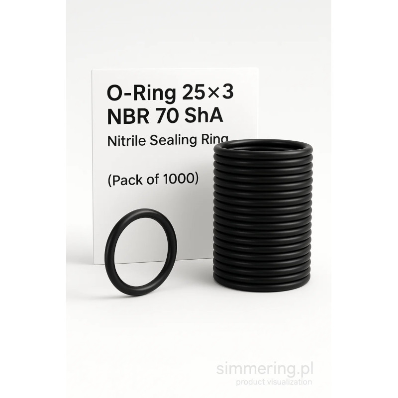 O-Ring 25×3 NBR 70 ShA – Nitrile Sealing Ring (Pack of 1000)