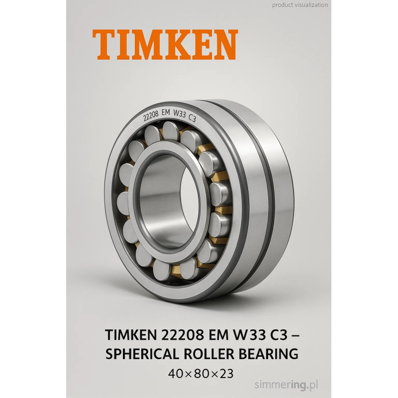 Timken 22208 EM W33 C3 spherical roller bearing 40x80x23