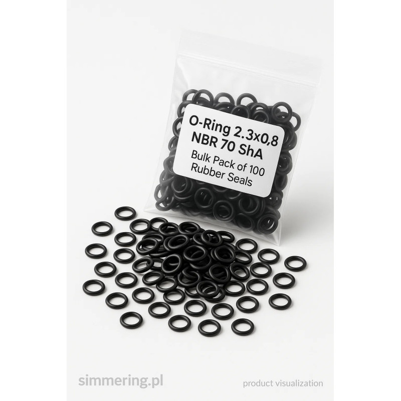Oring 2,3×0,8 NBR 70 ShA – uszczelka gumowa w opakowaniu 100 szt.