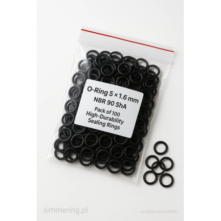 O-Ring 5 × 1.6 mm NBR 90 ShA – Pack of 100 High-Durability Sealing Rings